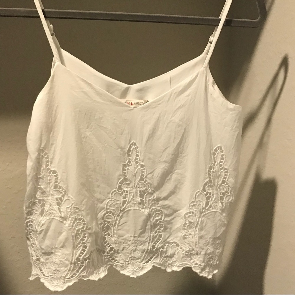 Chelsea & violet tank top with cute crochet/lace